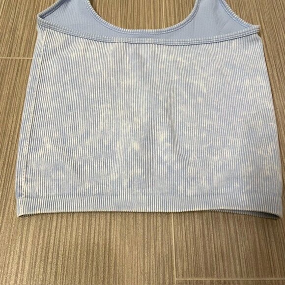 American Eagle Ribbed Halter Tank Top Size Medium Light Blue - Picture 8 of 14